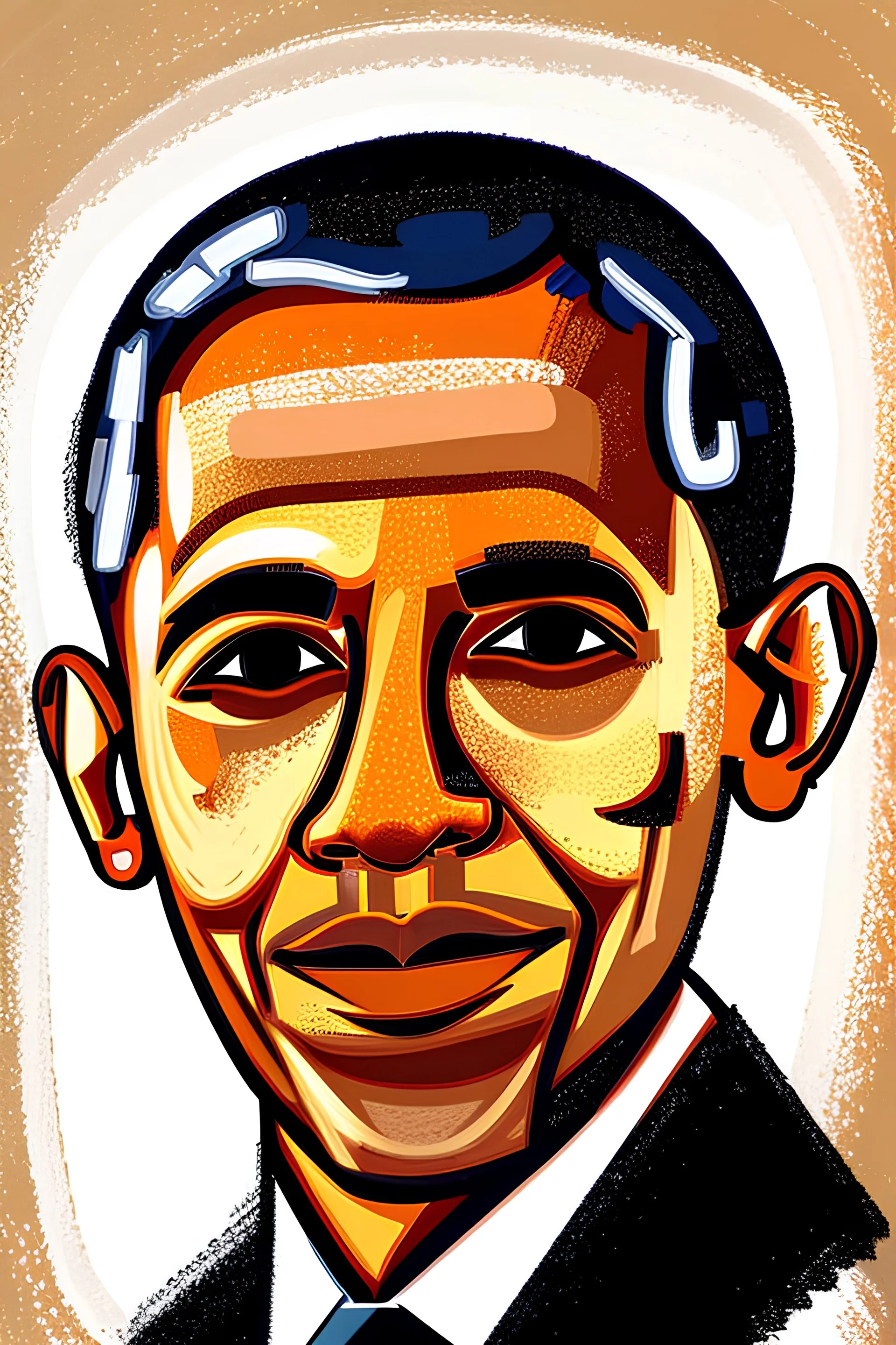 portrait of obama by rottluff