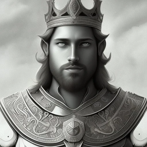 Portrait of KING ARTHUR with crown and mid-12th century armor.extremely detailed face,crystal clear Big eyes,perfectly centered image,intricate detail.Diseney,studio ghibli, korra character, style.