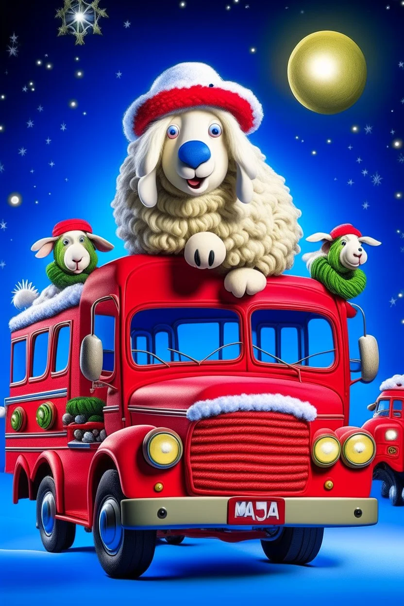 Create a whimsical 1990s-style movie poster featuring a jolly, rotund Santa humorously merged with a fluffy sheep. Capture the playful spirit of 'National Lampoon's Christmas Vacation.' Display 'Merry Xmas Autofarm' prominently in festive, bold letters, framed by twinkling lights and classic Christmas motifs. Use bright, nostalgic colors and playful design elements to evoke retro holiday magic and comedic fun