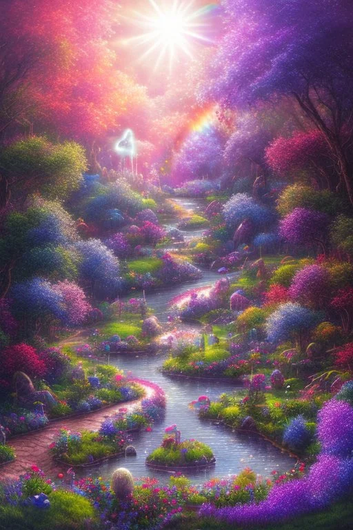 verybeautiful-magical-garden-of-the-angelic-kingdom-blue-and-pink-plants-and-trees-small-river-sunshine-flowers-haze-thumb-rainbow-ufo-bright-colors