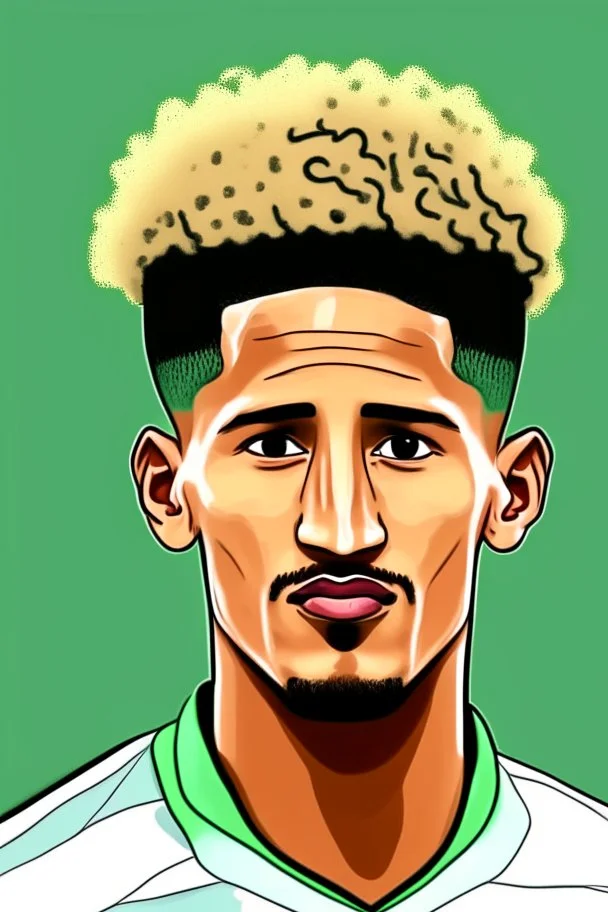 William Saliba French football player ,cartoon 2d