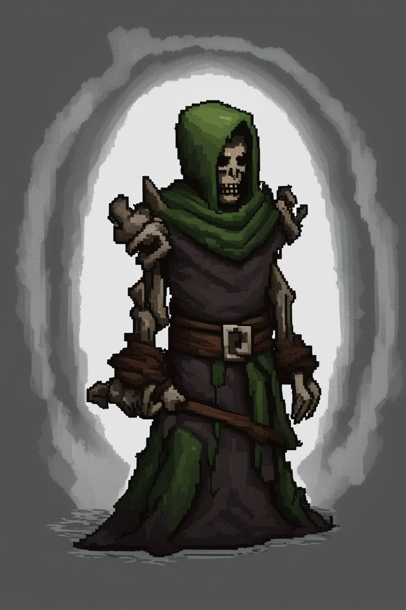 pixel undead soul sprite for pixel game in the medieval style side view idle animation. --ar 9:16