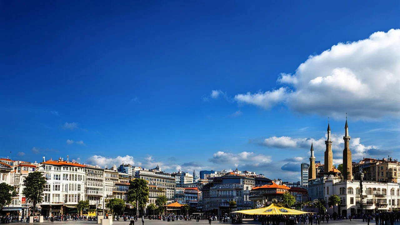 desktop wallpaper ,Kadikoy Sqaure, Moda and Fenerbahce Kalamis,blue sky nice clouds,