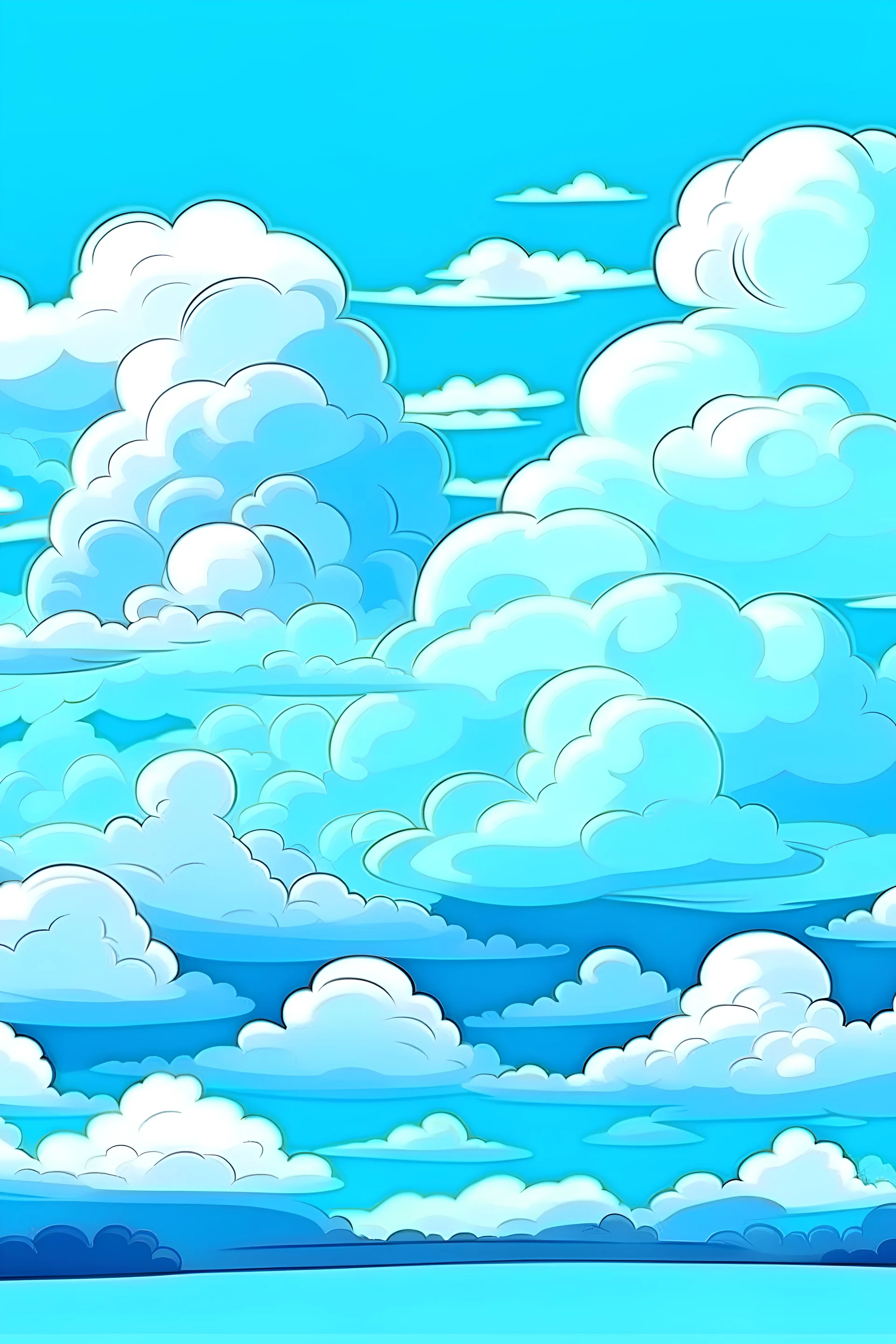 Image of sky with clouds , Cartoon Style