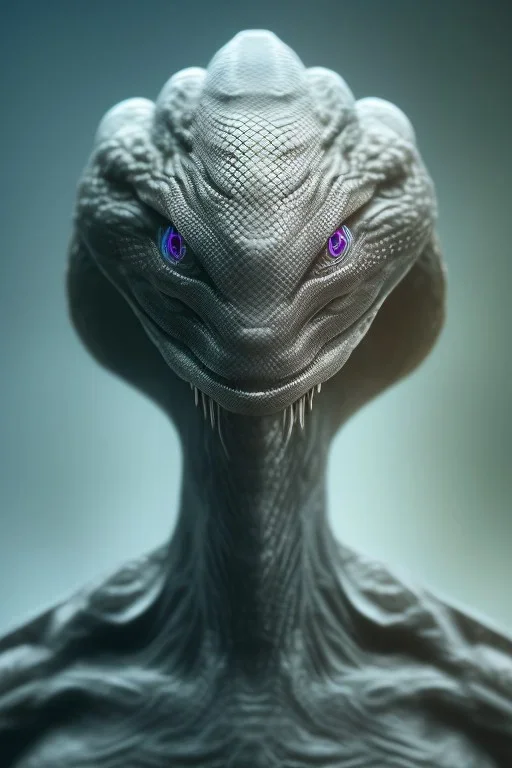 snake alien, head,8 eyes, evil, 8k, with hairs, finely detailed, photo realistic