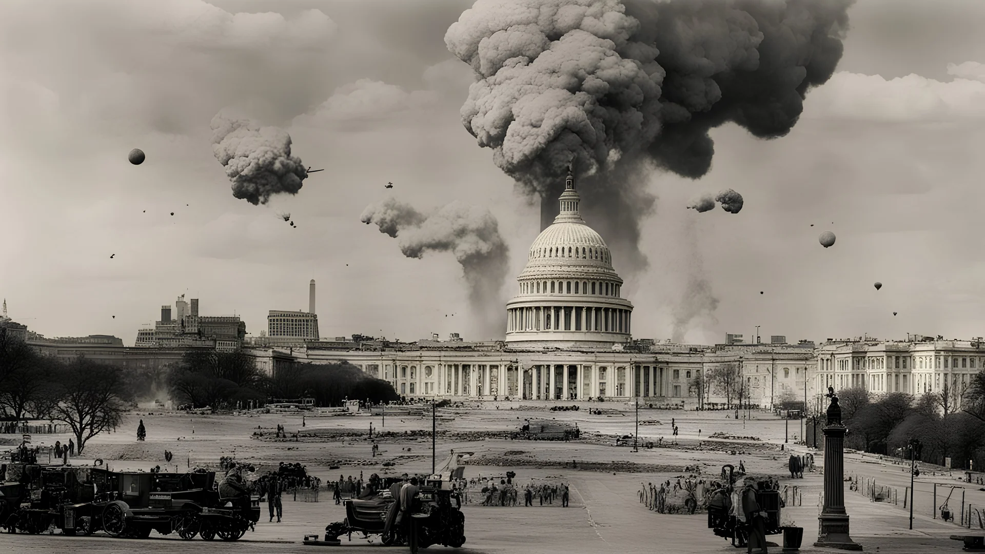 Washington D.C getting bombeb by many bombs