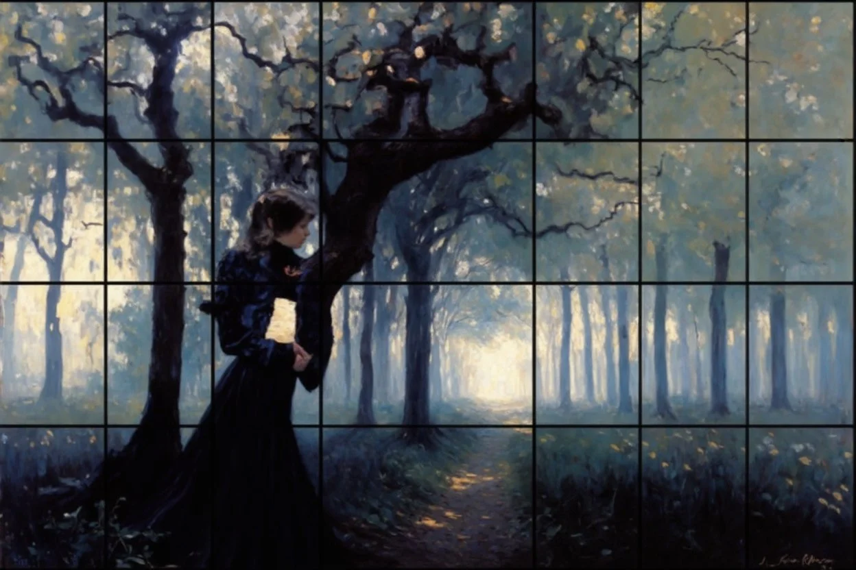Trees, forest, gothic horror movies influence, berthe morisot, and paul cezanne impressionism paintings