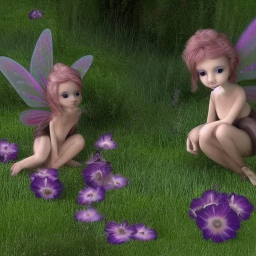 beautiful little fairies in the camps idilliac fantasy ambient