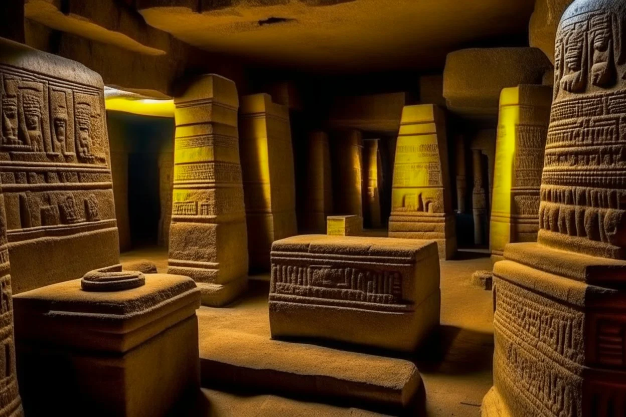 Tombs of kings of ancient civilization, many objects. pomp A huge splendor is the ancient Tomb of Kings in the depths of the earthTemple of the goddess Venus, where Amazon women guard the magnificent huge hall, some armed.