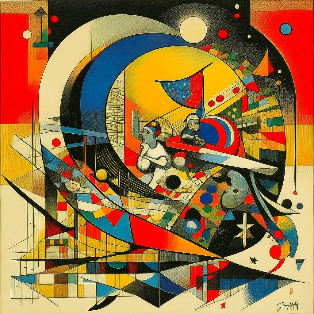 a fluidity that is freeing beyond description; Wassily Kandinsky in style dada bosch with Brenizer Method, Golden Hour; Iridescent; Controversial; Supremely Detailed; Stupendous