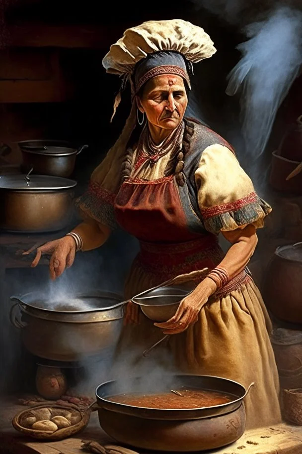 a cook chief from victiorian times woman coocking