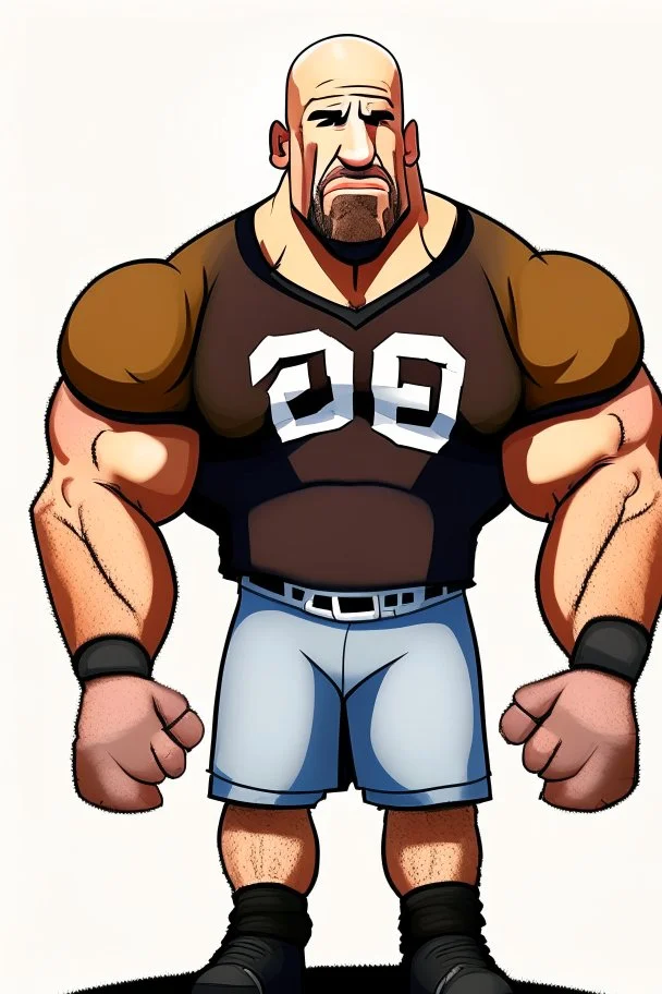 Bill Goldberg American football player ,cartoon 2d