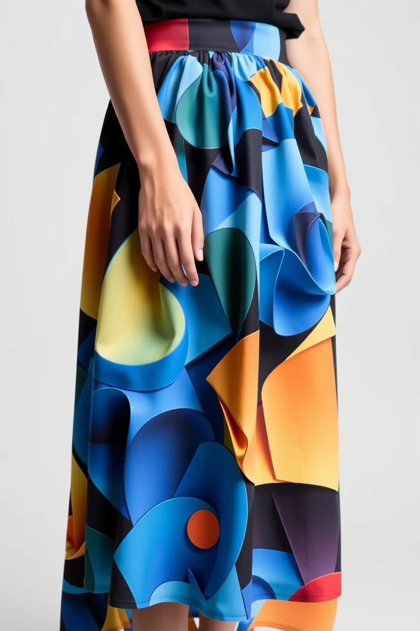Skirt with fabric made with 3D print