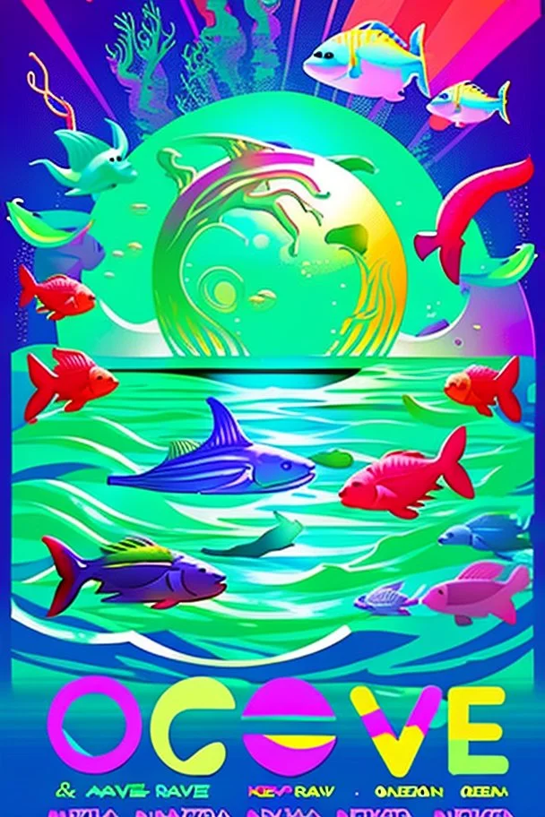 rave poster with ocean theme