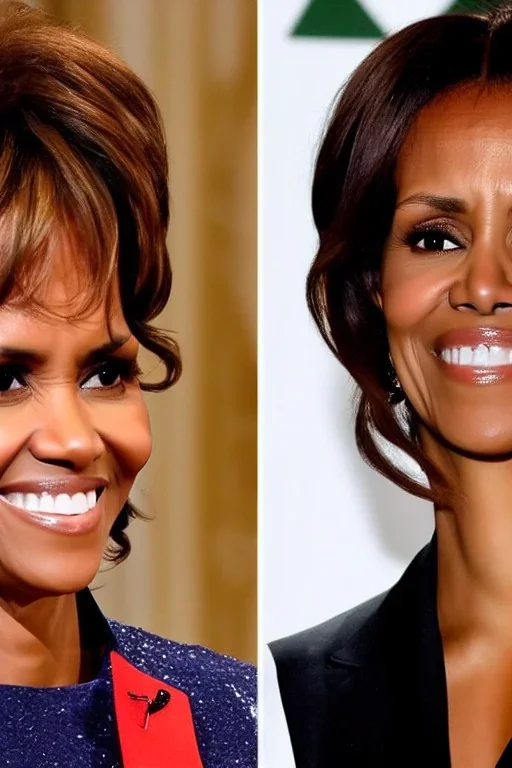 Composite photo of Halle berry and Michelle Obama