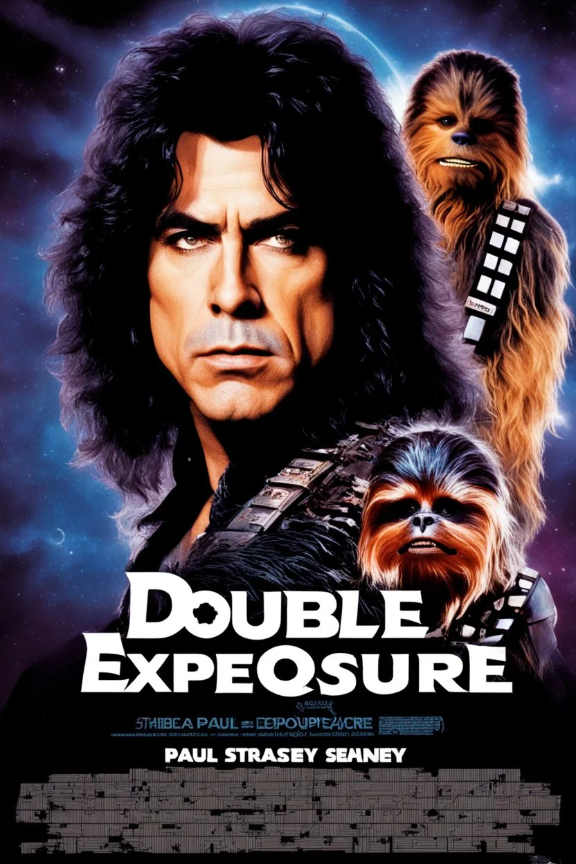 Movie poster -- text "Double Exposure" starring Paul Stanley and Chewbacca