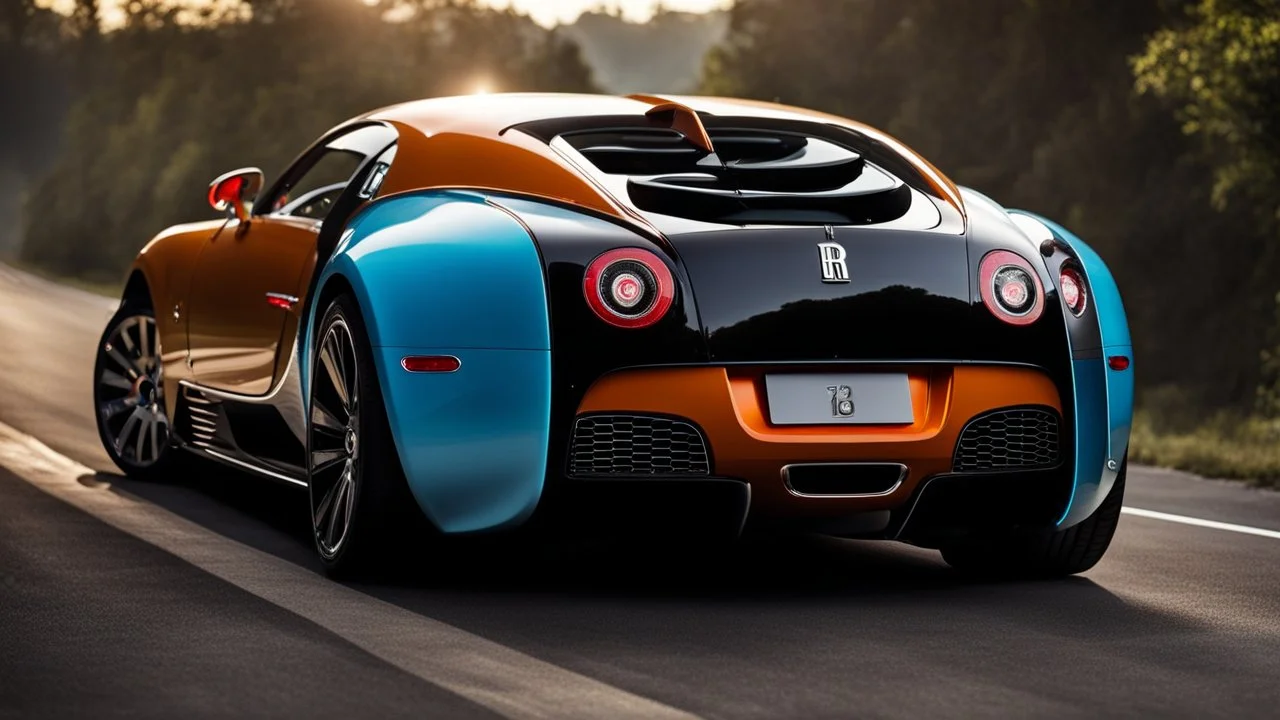 Rolls Royce Bugatti Veyron ,rear view, desktop wallpaper, 4K, Cinematic