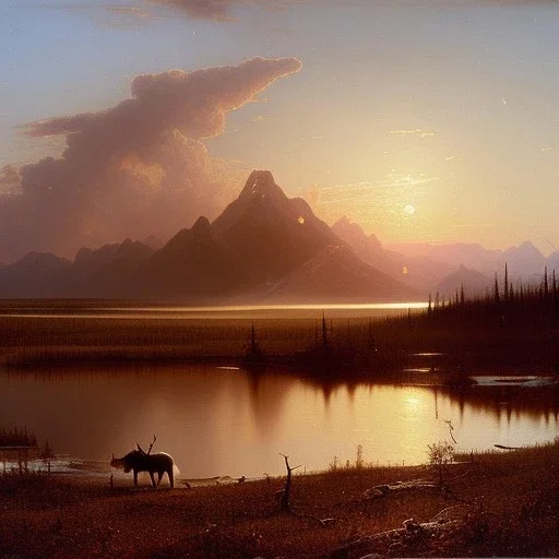 Albert Bierstadt Painting of muskeg in alaska