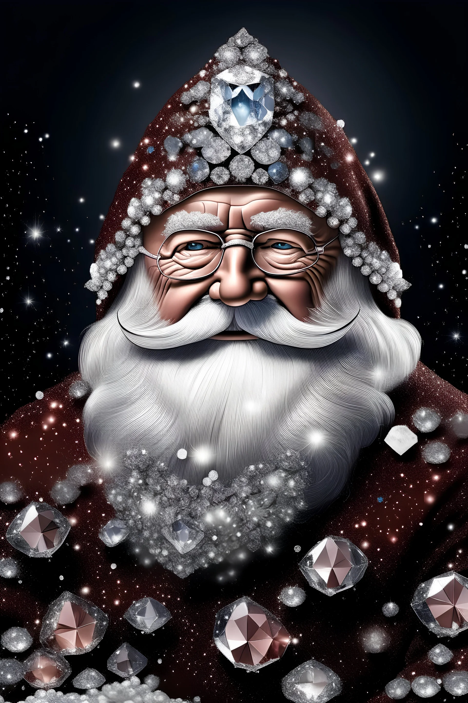 santa with many diamonds