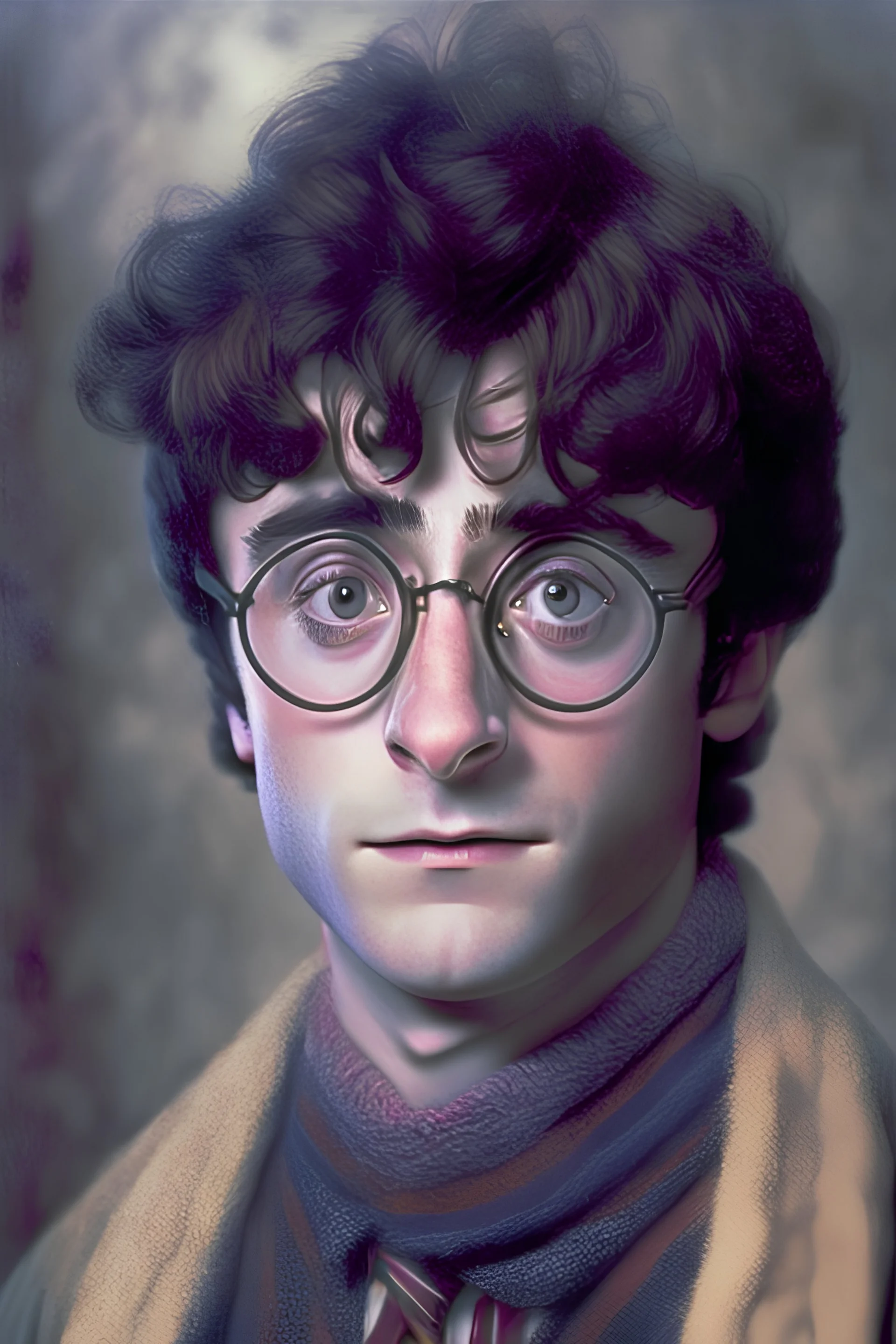 Realistic, Detailed photo of Harry Potter as character in 80's sitcom style