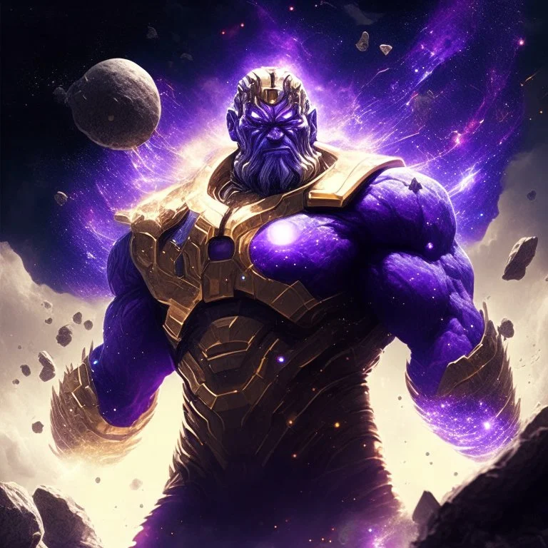 A god-like thanos with infinite power who owns the galaxies