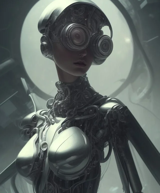 ultra detailed, mechanical cyberpunk female android, looking into the camera, intricate, elegant, super highly detailed, professional digital painting, artstation, concept art, smooth, sharp focus, no blur, no dof, extreme illustration, unreal engine 5, photorealism, 8k, cinematic, art by artgerm and greg rutkowski and alphonse mucha and loish and wlop