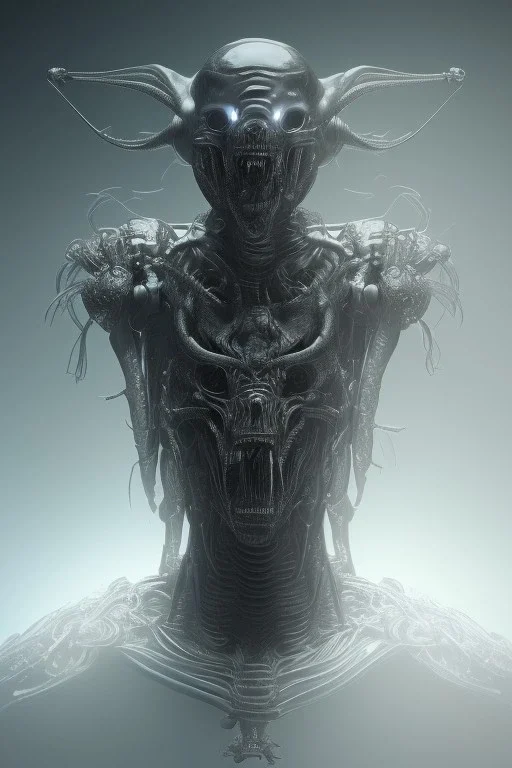 evil berserker, alien, tron, 8k, finely detailed, photo realistic, gothic, hr giger