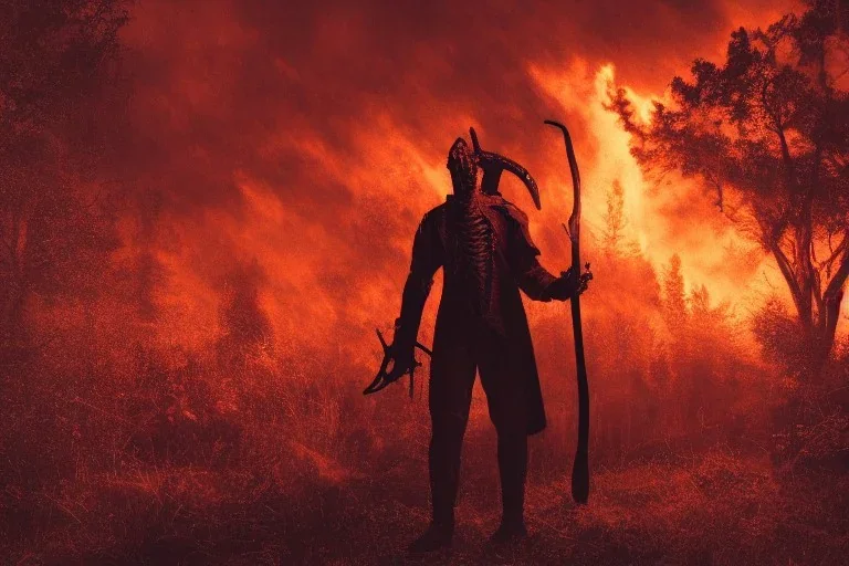 Full body photography of an bloodbourne Church hunter, Fire theme art, Dark moody night atmosphere, by Michelangelo, 8K, high body details, anatomically perfect bod, ignore NSFW