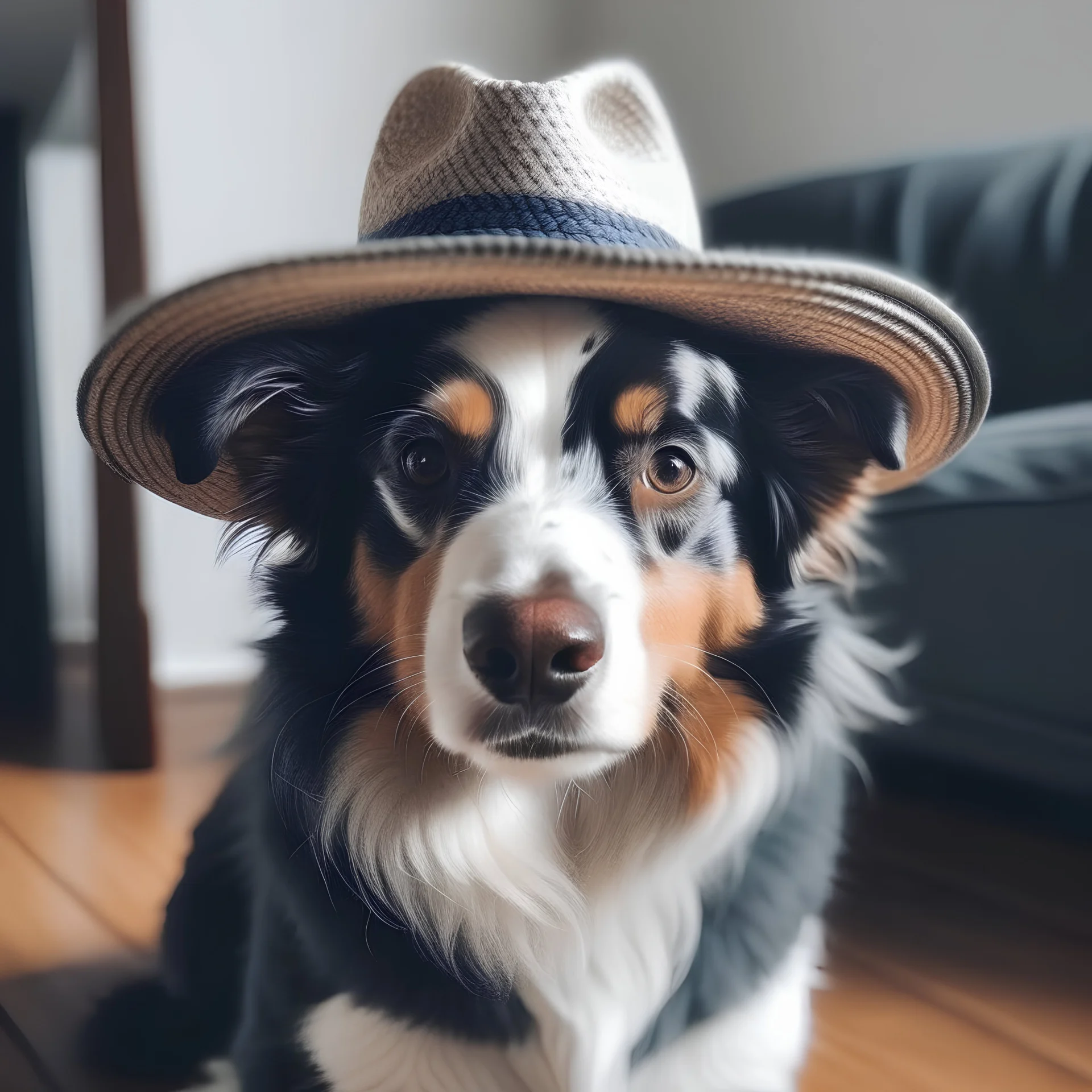 Dog wearing a hat