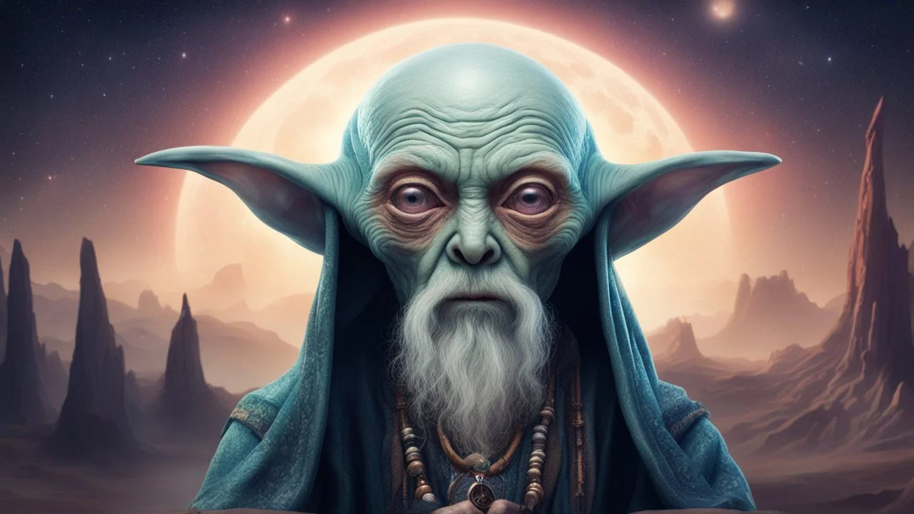 mysterious old wise alien mystic