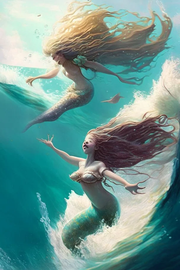 throwing a girl mermaid into the ocean