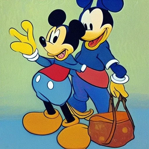 Mickey Mouse and Donald Duck by Van Gogh