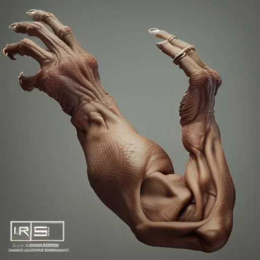 Hyperrealistic monster arms and hands