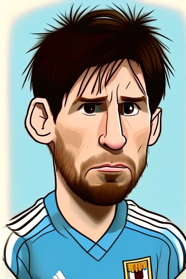 Lionel Messi Argentine football player ,cartoon 2d