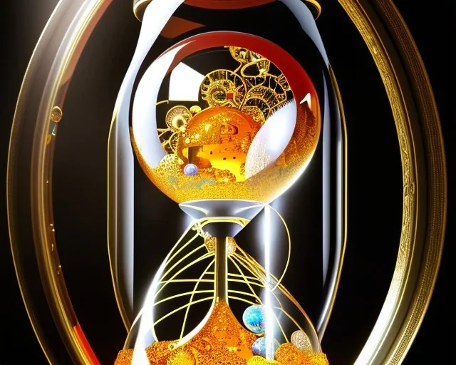 Cosmo space inside the glass of an hourglass, intricate, realistic, digital art, meticulously detailed