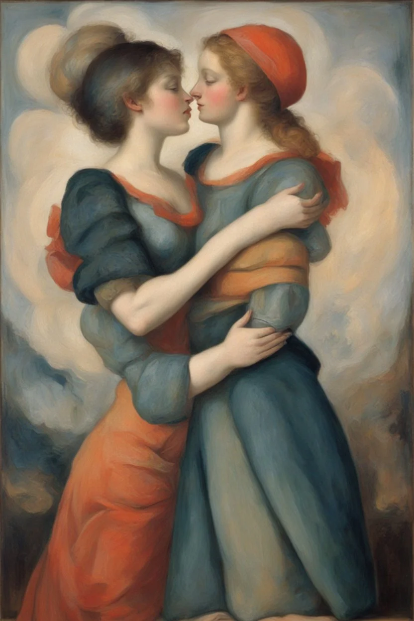 十九世纪后现代主义油画风格的表达浓烈爱意的爱心不要人只要爱心 