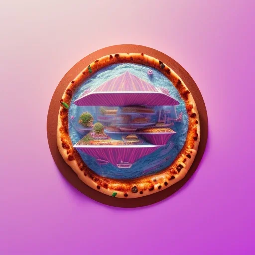 100mm photo of isometric floating island in the sky, surreal pizza with pizza, intricate, high detail, behance, microworlds smooth, macro sharp focus, centered