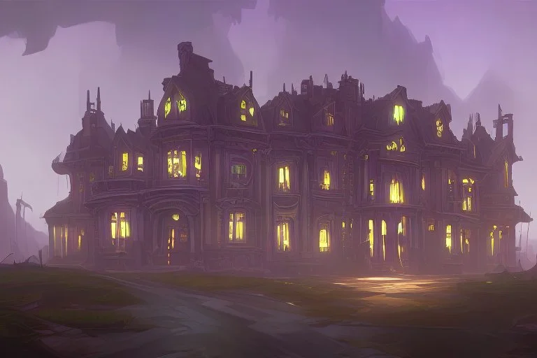 A mansion in an underground cavern city