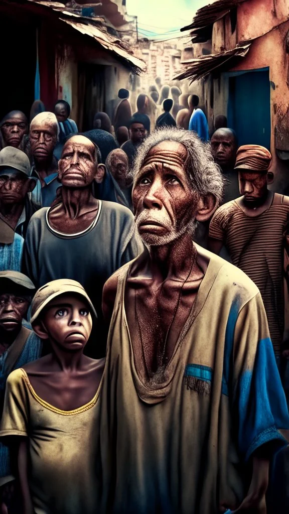 World famous people, poor people, in a Brazilian city, a movie scene, a realistic picture hdr 8k