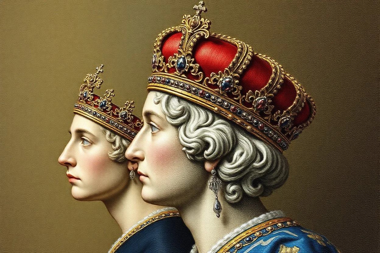 french crown jewells on central bankers head Again style of monet