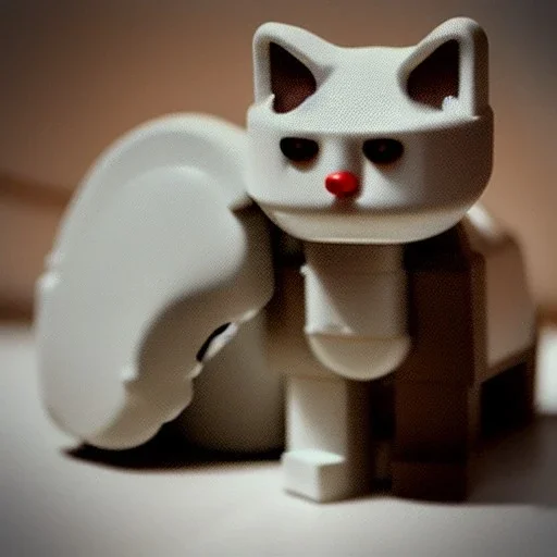 Eerie photo Lego cat