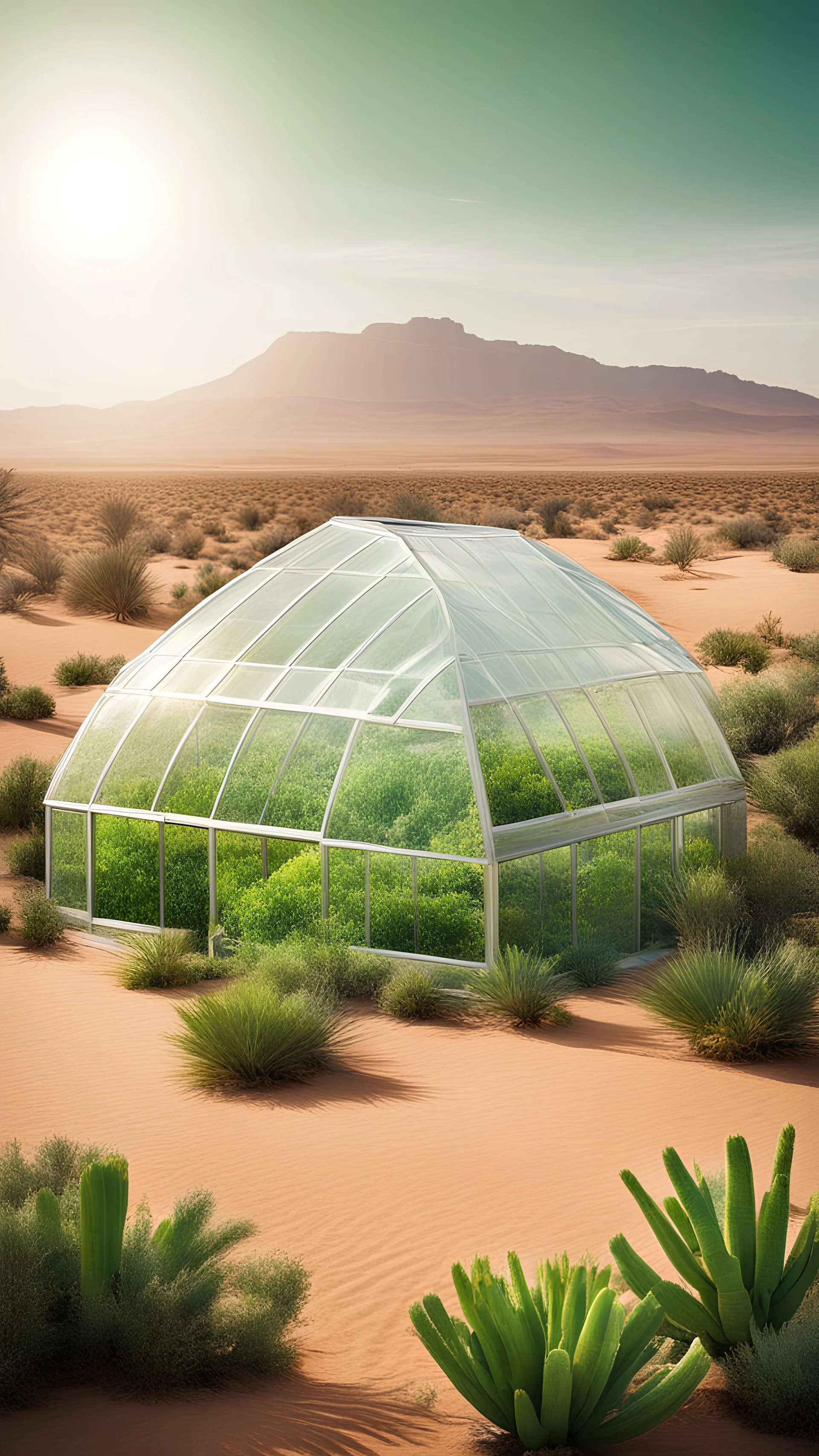 Greenhouse effect, green space, desert