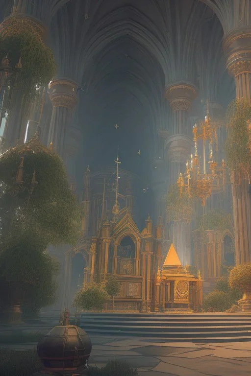 inside cathedral, fantasy art, atmospheric, realistic, cinematic lighting, octane render.