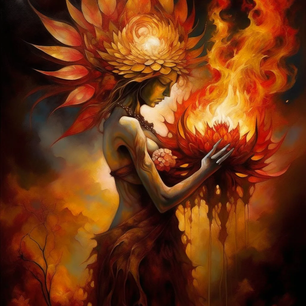 Flaming protea dance.. Modifiers: fantasy ethereal fantastic view crisp quality Dante Gabriel Rossetti Gustav Klimt dreamy Francisco Goya Epic Steve Hanks translucent Stephen Gammell Esao Andrews enchanting Serge Marshennikov Camille rose Garcia August Malmstrom Giovanni di Paolo