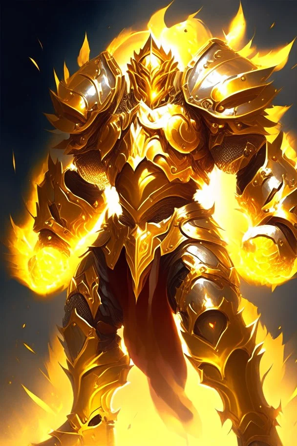 medival paladin golden energy monster infernal furious