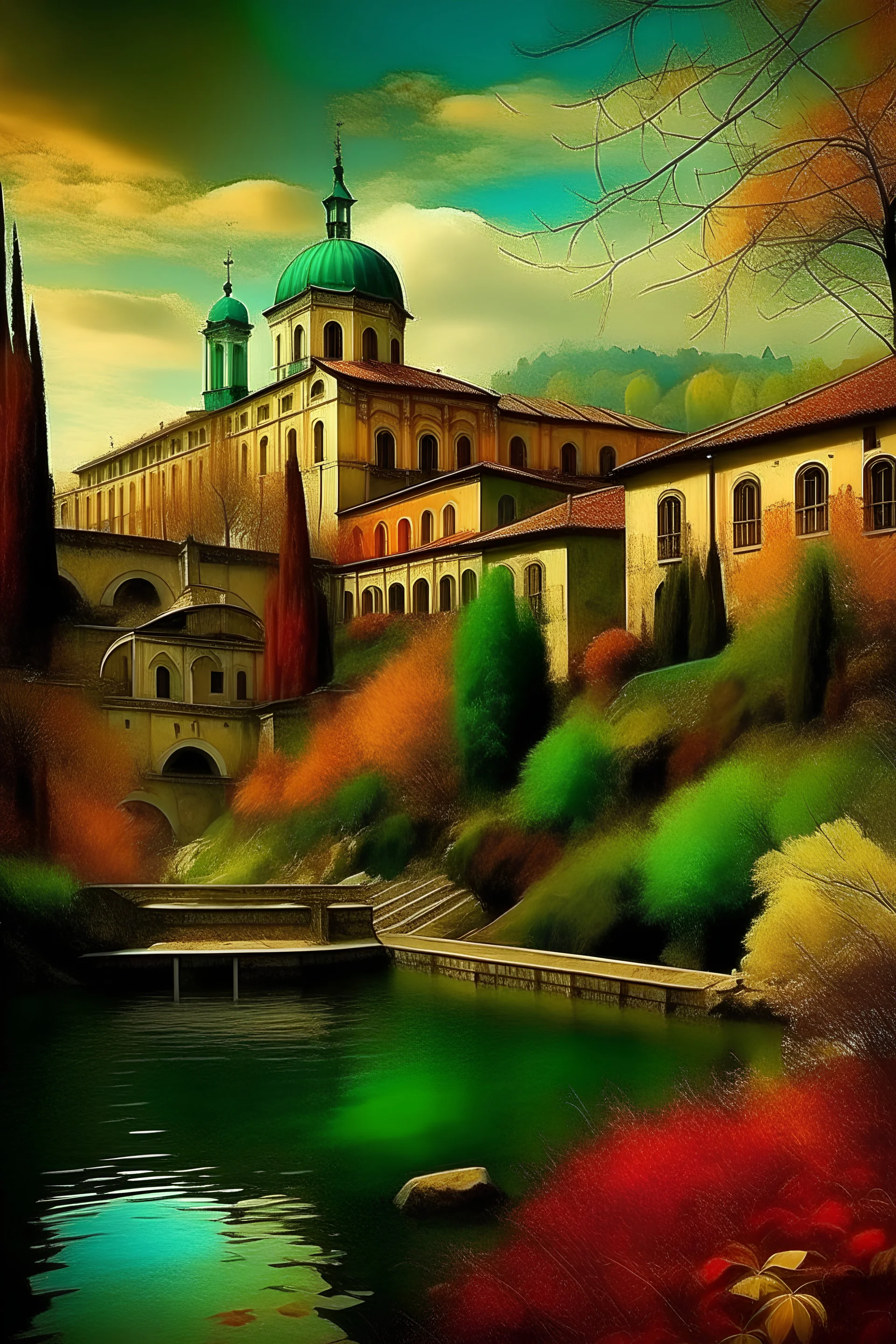 Architecture and COLORFUL NATURE by Leonardo Da Vinci