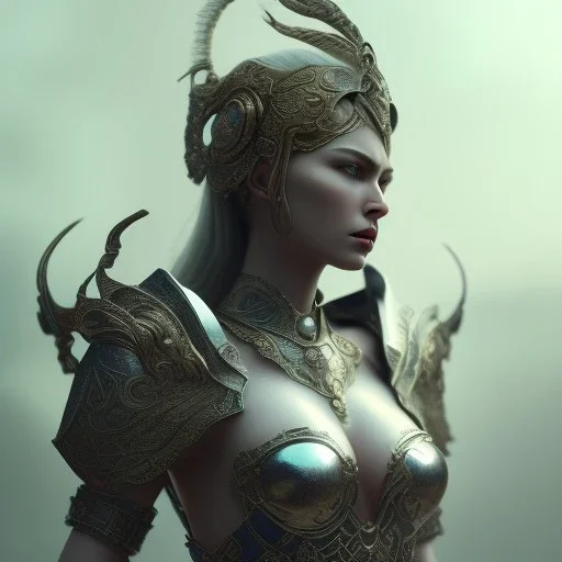 badass female goddess of war, very beautiful figure, wearing detailed,armor,object shadow,extraordinary, sharp focus,macro lens,intricate filigree metal design, full body portrait, cinematic, unreal engine 5, 8k, hyper realistic. Volumetric lighting, unreal engine 5 ,hyper elegant,hyperphotorealistic, epic composition,bokeh, cinematic lighting, hyperphotomaximalist, masterpiece,epic composition, motion blur. Glim lighting