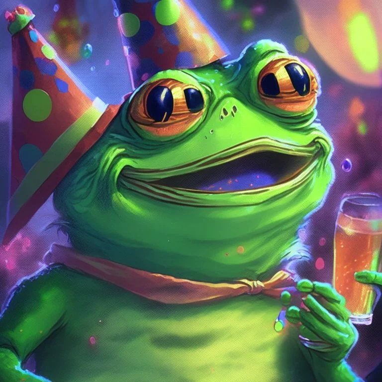 party Pepe, digital art, anime