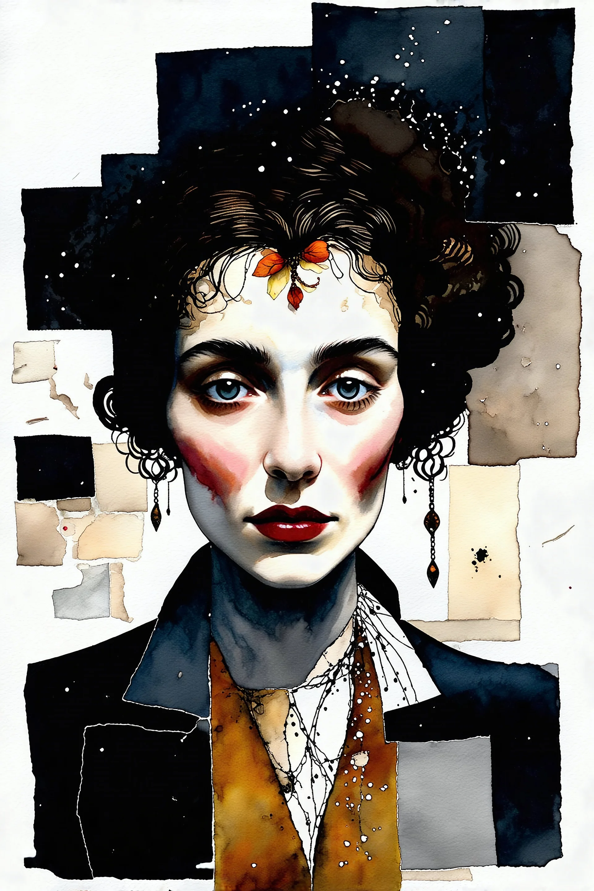 Weathering the storm, stone texture patchwork, watercolor and ink, intricate, elegant, Egon Schiele, Annigoni, Catrin Welz-Stein, debeh