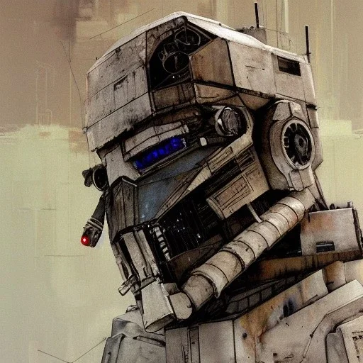 photorealistic at-at pilot helmet with weathered painting , illustration on coarse canvas by <agnes cecile> and <Yoji Shinkawa>, ornate and intricate details , soft smooth lighting, ultra detailed concept art,